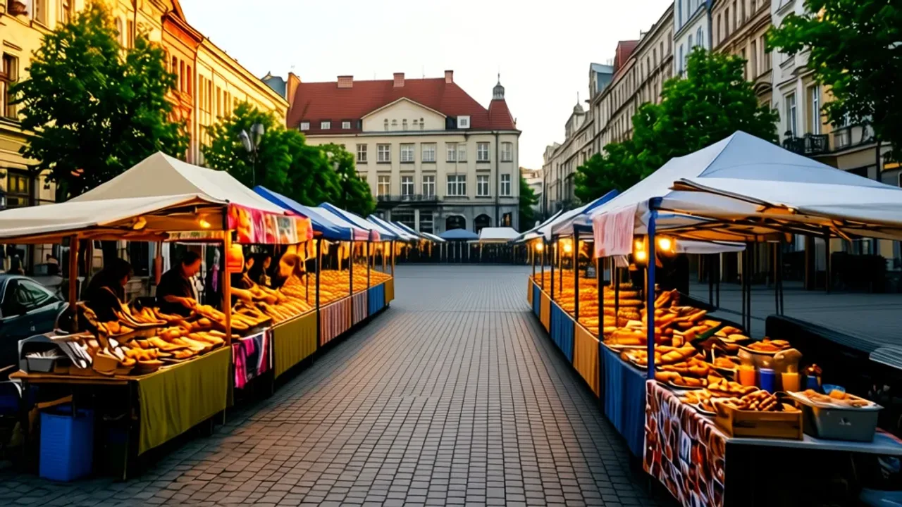Weekendowy targ śniadaniowy na skwerze Kuracyjnym: kompletny przewodnik Weekendowy targ śniadaniowy na skwerze Kuracyjnym z widokiem na molo i lokalnymi produktami.